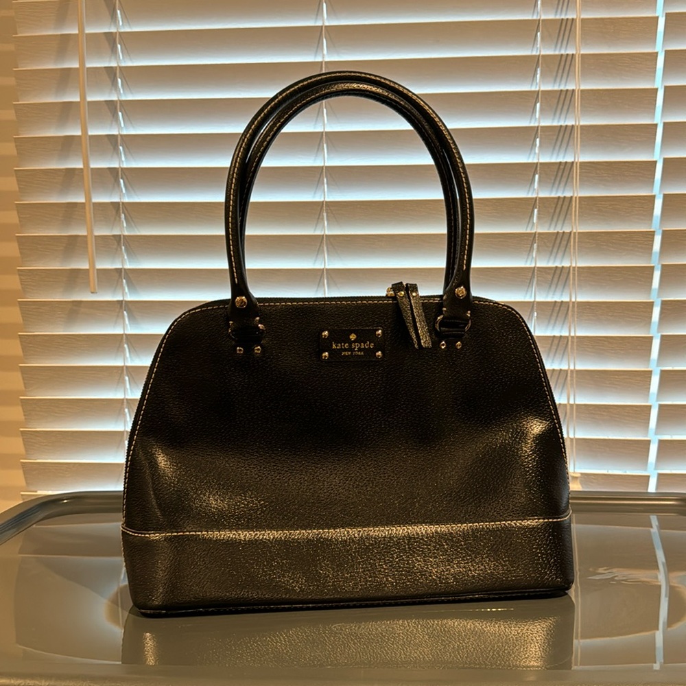 kate spade medium black leather bag